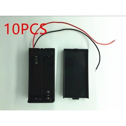 400pcs 2 X AA 3V Battery Storage Case Battery Holder Connector Box ON/OFF Switch With Lead Wire for Electronic Equipment Black