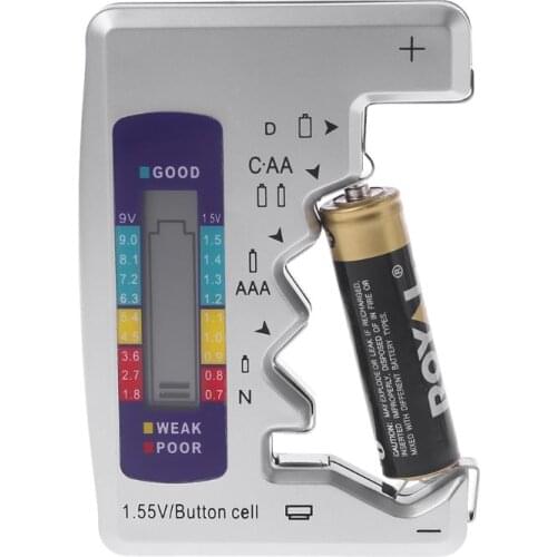 Digital Battery Tester Battery Capacity Detector For C/D/N/AA/AAA/9V 6F22 Batteries /1.55V button cell WXTB