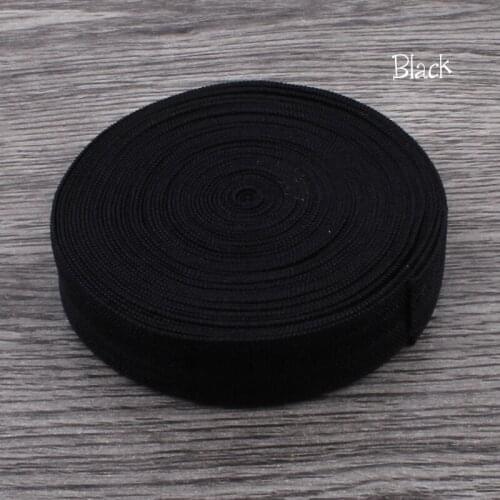 30yards/lot 5/8" (16mm) Black Shiny Solid Fold Over Elastic Ribbon FOE for Elastic Headbands Hair Ties Hairbow