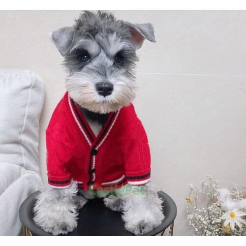 Elegant Dog Sweater Soft Puppy Cardigan Outfit Pet Knit Sweater Schnauzer Terrier Dog Jacket Dropship Puppy Clothing Sweater