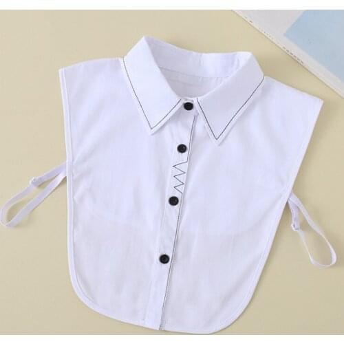 Tie Fake Collar Half Shirt Ladies Shirt Fake False Collar ake Lapel Collar Pure Color Women Detachable Lapel Shirt Fake False Co