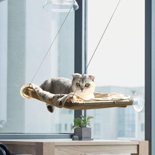 Pet Hanging Beds Cute Cat Hanging Beds Comfortable Sunny Seat Window Mount Hammock Durable Soft Shelf Pet Supplies Detachable