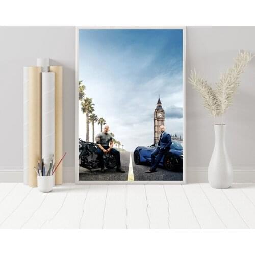 Hobbs & Shaw Fast and Furious Dwayne The Rock Johnson Jason Stathom Movie Poster Wall Painting Home Decoration ( No Frame )