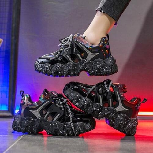 Ins old shoes 2020 new women shoes snowflake bottom big wave casual fashion single shoe lace platform shoes sneakers women