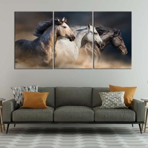 3 Pieces Pop Art Horse Painting Decoration Prints Canvas Pictures for Living Room Horse Picture Wall Art Canvas Painting Poster