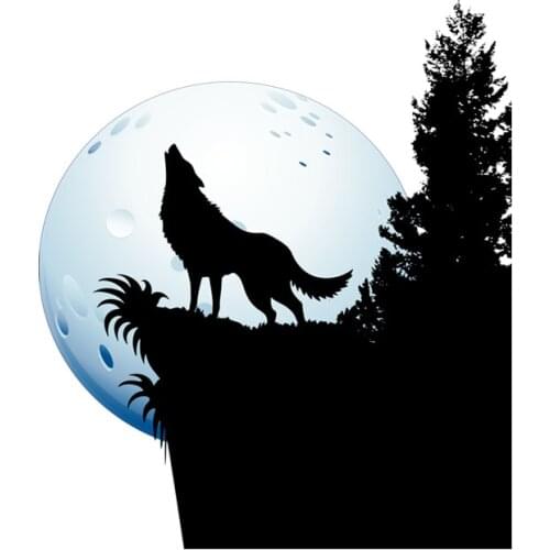 Creative car sticker15CM*17CM Howling Wolf In The Forest PVC Motorcycle Custom Car Sticker
