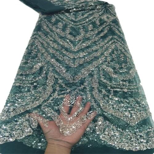 SJ Lace Nigerian Lace Fabric With Sequins African Mesh Fabric Beaded French Net African Lace Fabric 2021 High Quality F6-71