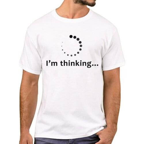 TEEHUB Letters Printing Men T-Shirt Fashion I'm Thinking Printed T Shirts Short Sleeve Cool Tshirts Funny Tee