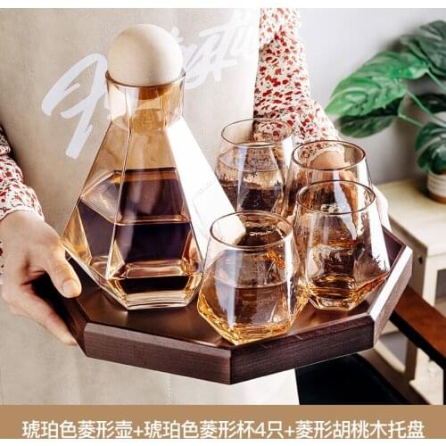 Home Bar Glass Sets 6 Shot Glass Dispenser Whiskey Glass Set Bar Accessories Bar Sets Kieliszek Do Wina Wine Decanter BD50BS