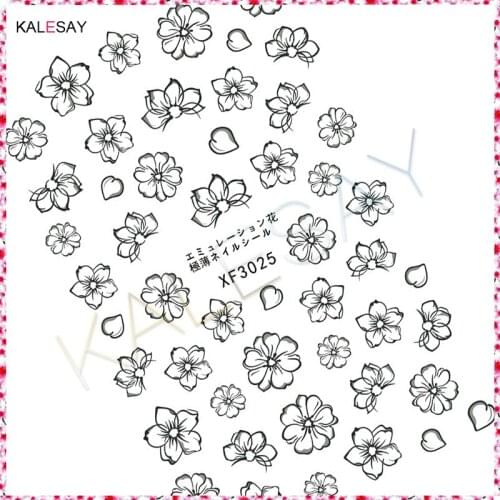 Nail Art Stickers Decals Summer Spring Color Flower Manicure Design Decoration 3D Beauty Sticker for Nails Decor Accesoires
