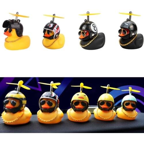 Car Goods Gift Broken Wind Helmet Small Yellow Duck Car Decoration Accessories Wind-breaking Wave-breaking Duck Cycling Decor