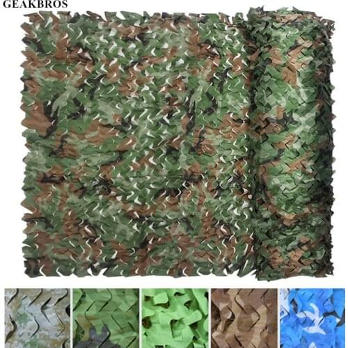 Camping Camo Nets 4X6M 3X5M 3X4M Woodland Jungle Camouflage Military Hunting Shooting Fishing Shelter Hide Netting Sunscreen Net