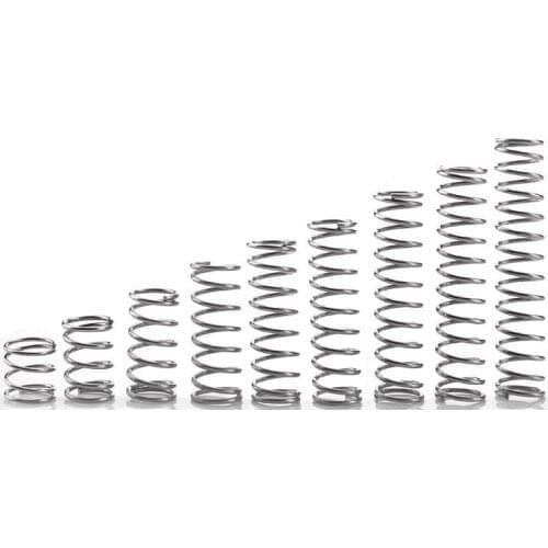10pcs304 stainless steel spring pressure spring small compression spring diameter 0.3-2.0mm outer diameter 2-30 shock absorption