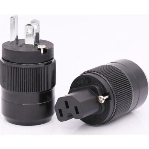 Unprint pairs High End Rhodium Plated USA Power Plug & IEC Connector plug 1pair US power terminal DIY power cable plug connector