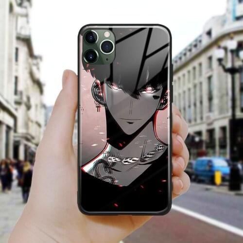 Sung Jin Woo solo leveling fanart Silicone Glass Phone Case Cover Shell For iPhone SE 6 6s 7 8 Plus X XR XS 11 12 Mini Pro Max
