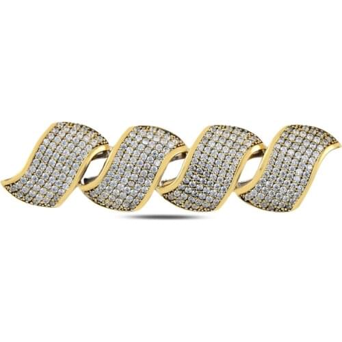 Silverlina Silver Zircon Stone Authentic Brooch