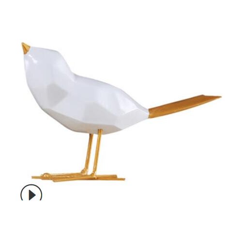 Nordic Technology Golden geometric tail resin bird direct deal Creative resin crafts Bird ornaments Home decoration wholesale