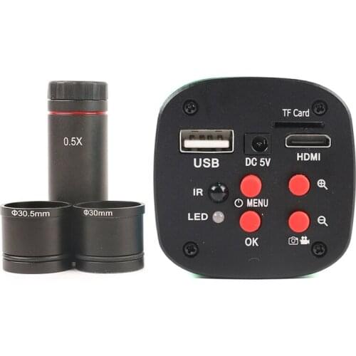SONY Sensor HDMI USB 16MP 1080P Video Microscope Digital Camera+23.2mm 0.5X Microscope Adapter Lens 30mm 30.5mm Adapter Ring