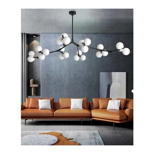 Modern LED Chandelier fission Branches Style Glass Balls Ceiling Lamp Living Room Dining Room Bedroom Lighting Fixtures