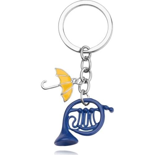 TV Series How I Met Your Mother Key chain Enamel Blue Horn umbrella pendant keychains women men key holder keyring gifts Jewelry