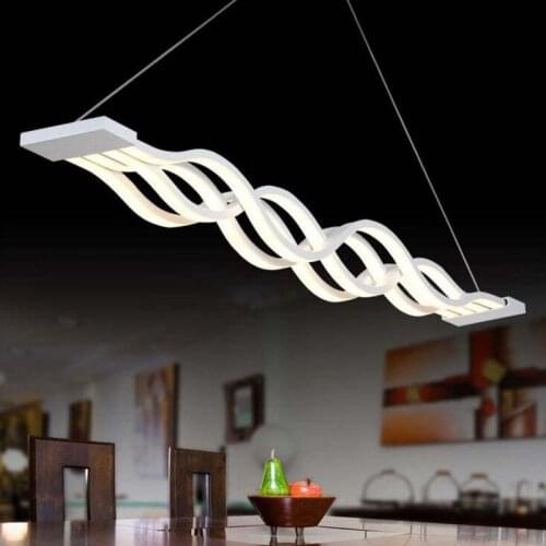 Creative personality chandelier led restaurant light wave modern minimalist living room study office fishing line bar chandelier
