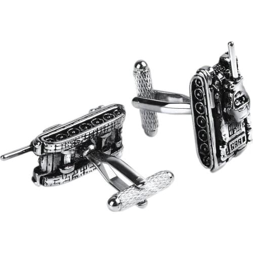 Unique Mens Executive Military Tank Design Brass Cufflinks Cuff Links