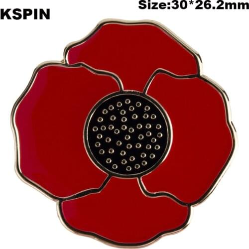 Poppy Flower Lapel Pin Badges for Clothes in Patches Rozety Papierowe Icon Backpack XY0119