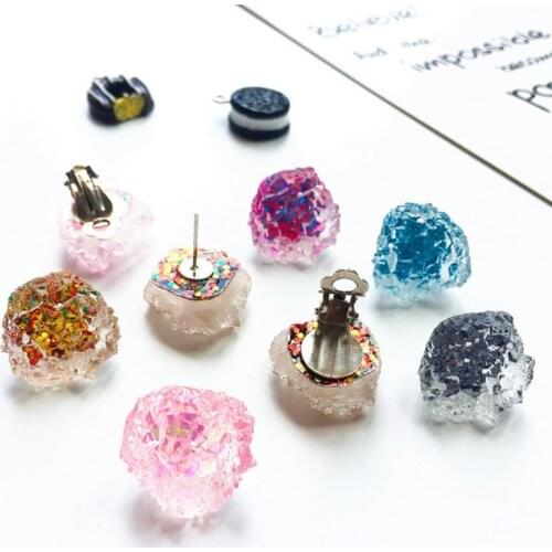 Crystal Cluster Flower Resin Mold Quartz Druzy Gem Earring Molds Jewelry Making 1 Pc