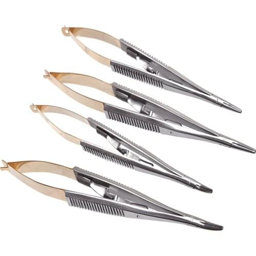 1Pc Surgical Dental Orthodontic Implant Castroviejo Needle Holders Tools 14cm & 16cm / Straight / Curved for choose