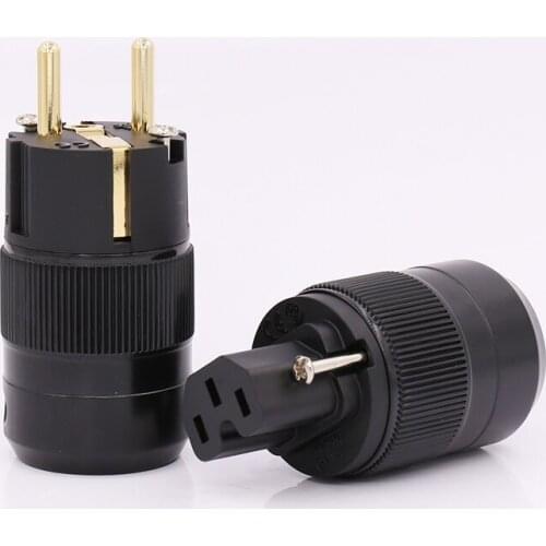 Unprint 10pairs High End 24K Gold Plated Schuko AC Power Plug+IEC Power Connector
