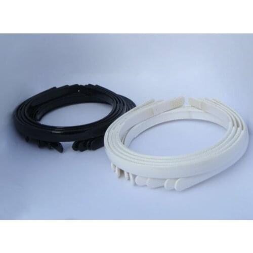 12pcs White & Black Plastic hairband Tone Craft Blank Plain headband hairstyles 1/2" with Teeth--Free Shipping