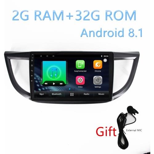 1din Android8.1 2G+32G Car Radio GPS Navigation Multimedia Audio Player For Honda CRV 2012 2013 2014 2015 2016 with stereo wifi