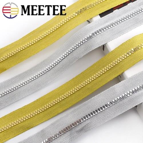 2/4yards 5# Resin Zipper for Sewing Gold Silver Open-End Zippers Jackets Coat Clothing DIY Crafts Bag Sewing Accessories