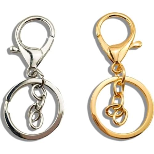 20Pcs Gold Silver Metal Snap Hook Lobster Clasps Lanyard Keyrings DIY Keychain Jewelry Findings