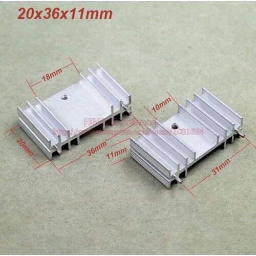 20pcs/lot) Aluminum White Heat Sink Heatsink Radiator 20mm*36mm*11mm With 2 Pins For integrated circuit IC MOS Transistor