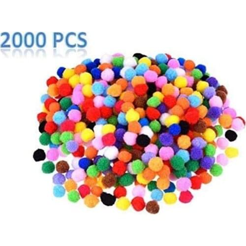 2000Pcs 1cm Colorful Woolen Balls Mini Handcrafted Round Balls DIY Tools for Clothing Party Wreat Wall Hanging Home Office Decor
