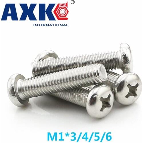 2021 Real Sale Fastener Round Bolt 20pcs Round Pan Head Phillips Screws 304 Stainless Steel Machine M1*3/4/5/6 Gb818