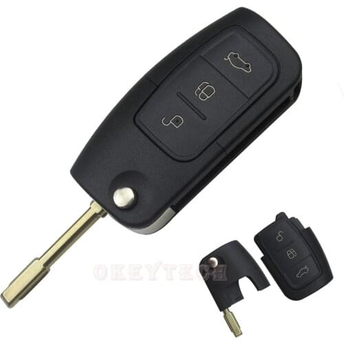3 Button Remote auto Folding car Flip key Shell for Ford Fiesta Focus 3 transit s-max connect Kuga Escape Switchblade key blanks