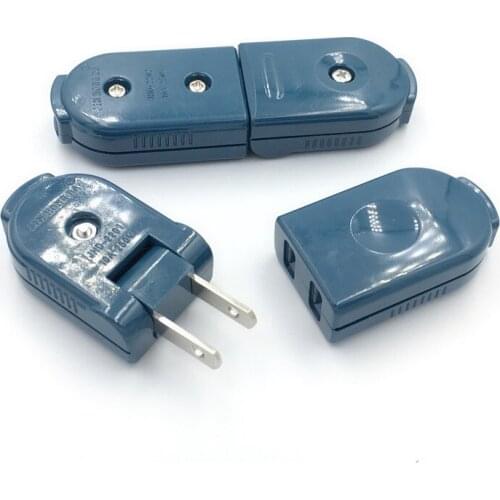 5pcs America Mini CE Copper 10A 250V ABS multifuction wired Connector US 2P Female male rotary 90 degree power cord plug Socket