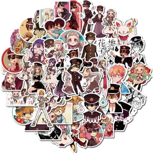 50PCS/Pack Anime Toilet-Bound Hanako-kun Anime Stickers Collectibles Car Snowboard Bicycle Luggage Skateboard Graffiti Stickers