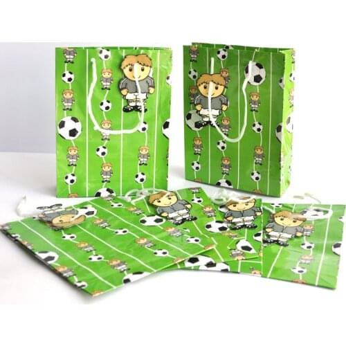 AVEBIEN Football Theme Child Boy Birthday Party Cartoon Gift Bags Chocolate Candy Packaging Portable bags пакеты для упаковки