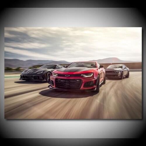 Chevrolets Camaro Dodges Challenger Corvette Z06 Supercar Wall Art Posters and Prints Canvas Painting Home Room Decorations