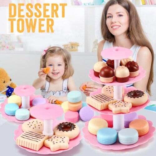 Childrens Sets Of Birthday Cake Toy Simulation Cake Pretend Dessert Tower Pastry Play House Toy For Little Girl Toy And Gift