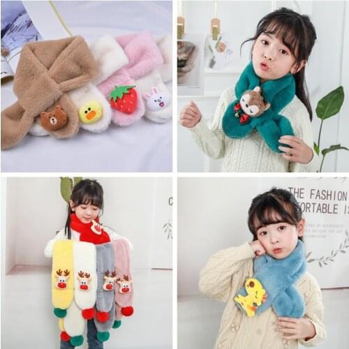 Kids Scarf Baby Winter Warm Scarf Faux Fur Thicken Scarf Children Girls Neck Collar Keep Warm Accessories Cheap Parent