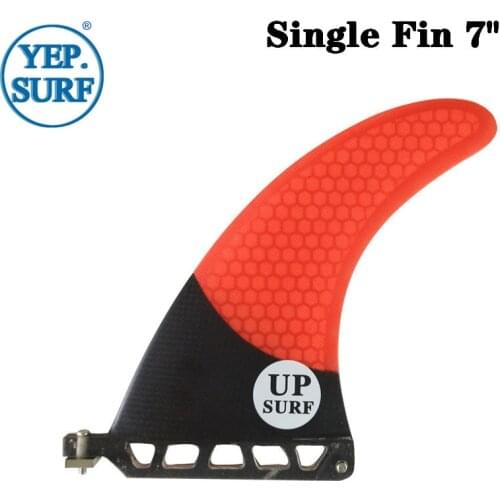 Surfboard 7"Fins Single Fin UPSURF logo central fin Red Color Fibreglass SUP Board Quilhas Fins