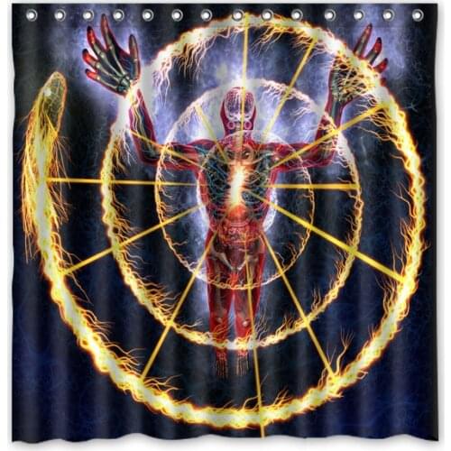 Eco-friendly Mildewproof Bathtub Shower Curtain With 12 Hooks 71*71 inch Custom Alex Grey Work Waterproof Bath Curtain