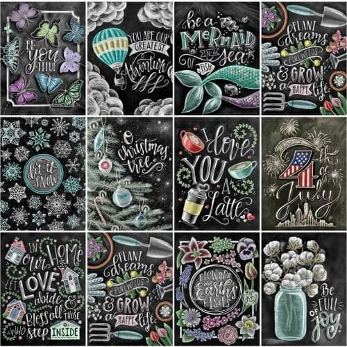 EverShine 5D DIY Diamond Embroidery Full Square Drill Text Rhinestones Art Diamond Painting Landscape Cross Stitch Needlework