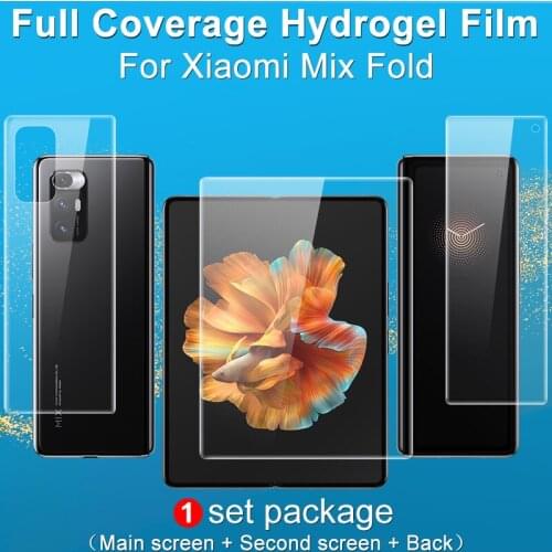 Imak 3 in 1 Set for Xiaomi MIX FOLD Screen Protector 3D Curved Full Cover Protection Transparent Soft Hydrogel Film