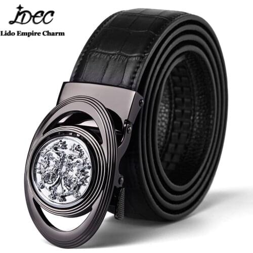 Personalized fashion Crocodile pattern leather belt mens luxury automatic belt