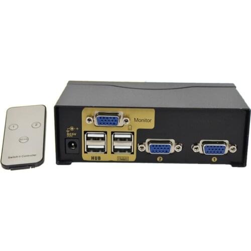 Usb vga kvm switch 2 Port VGA SVGA Switch Adapter Connect Printer Keyboard Mouse 2 Computer Use 1 Monitor
